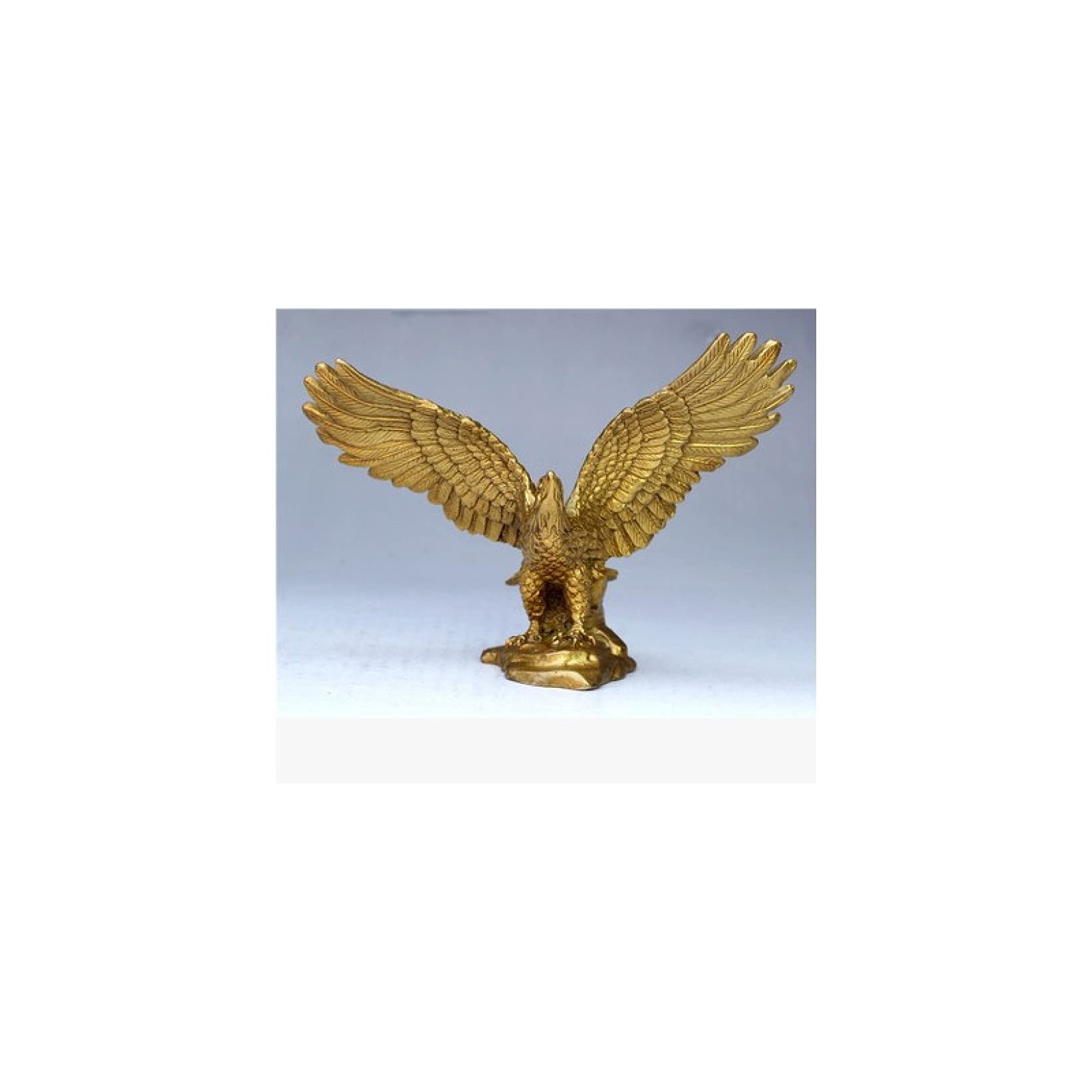 KKONION Handmade Brass Eagle Statue - Feng Shui Fortune Sculpture for Home & Office Decor, Unique Gift Idea for Housewarming & Spiritual Protection