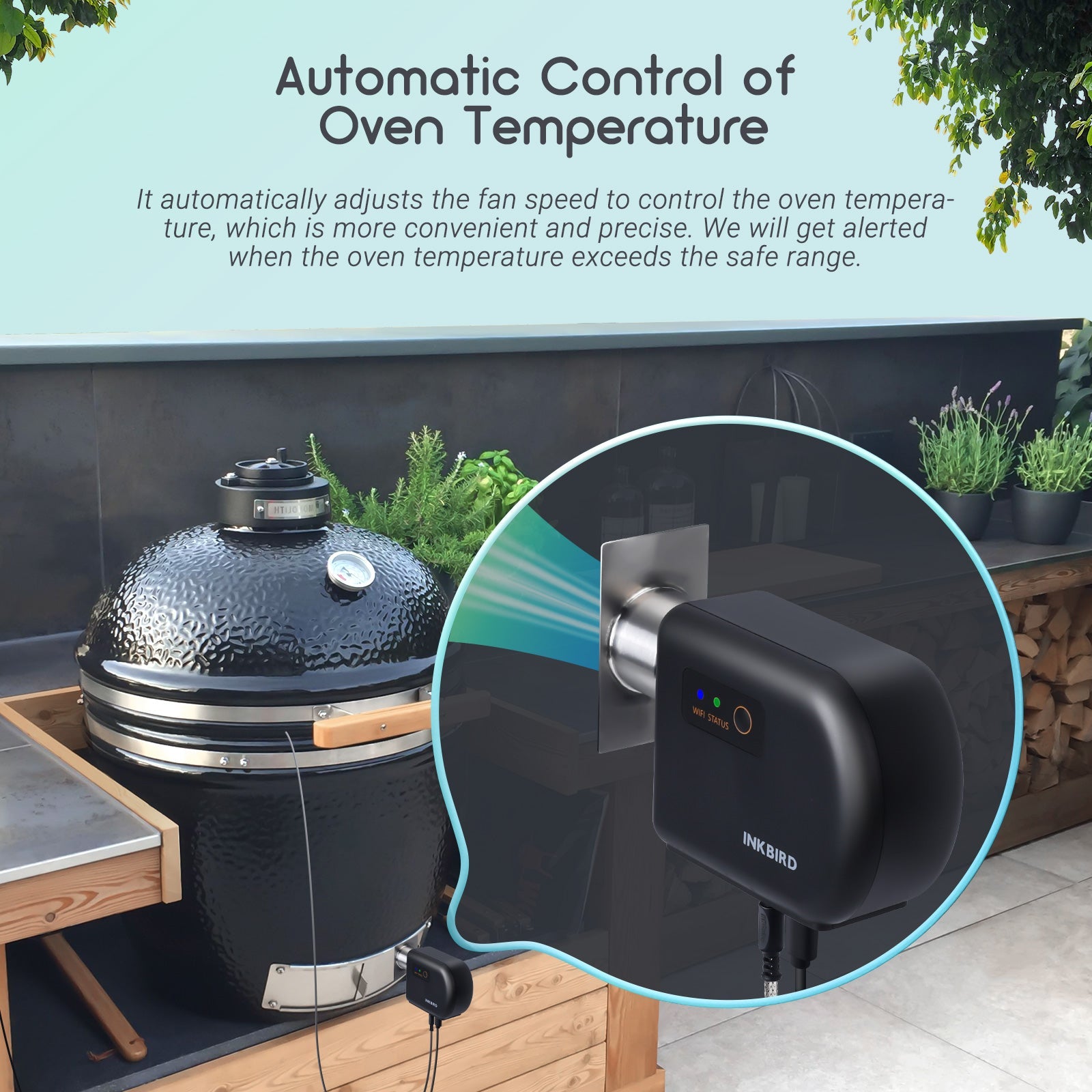 Premium BBQ Smoker Temperature Control Fan Kit - ISC 027BW - PID Controller with Bluetooth for Precision Grilling & Smoking - Perfect for Backyard BBQs, Camping & Outdoor Cooking