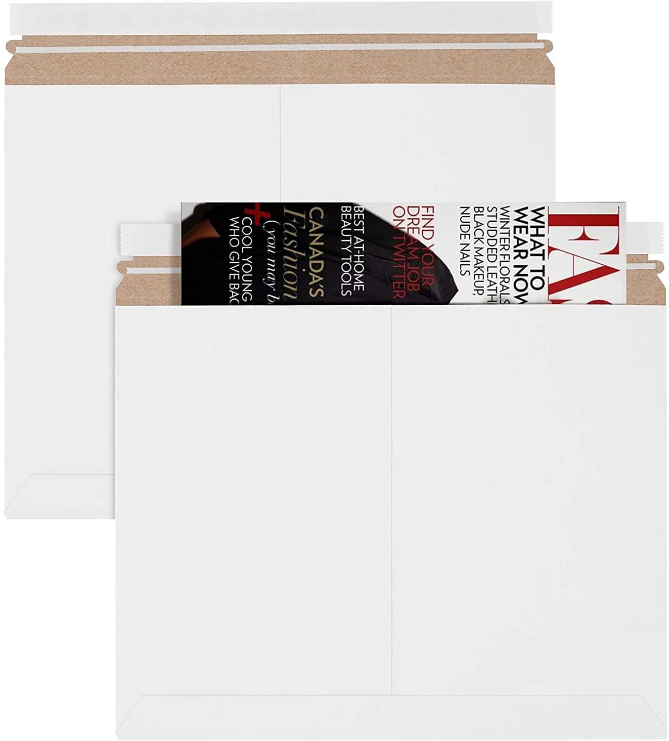 APQ White Rigid Mailers 14 7/8 x 11 7/8 Inches - Pack of 200 Sturdy Cardboard Photo Mailer Envelopes with Self-Seal Closure | Recyclable Flat Shipping Envelopes for Photos, Documents & Small Packages | Perfect for Ecommerce, Online Sellers & Small Business Shipping