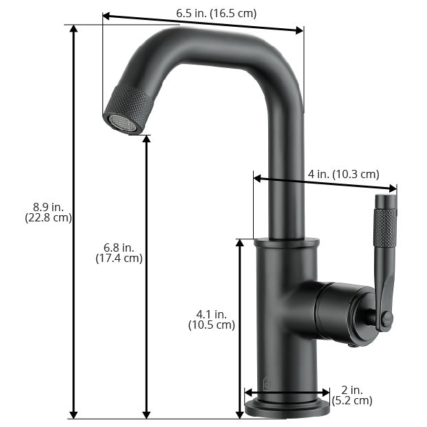 Industria Series Matte Black Single Lever Bathroom Faucet - Modern Waterfall Design for Vanity Sinks & Powder Rooms | Easy Installation & Durable Finish