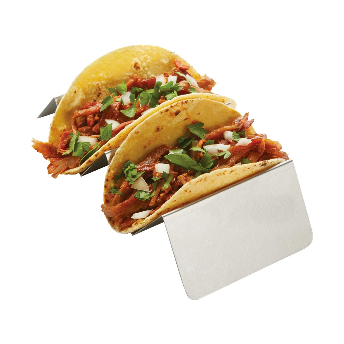 American Metalcraft TSH3 Taco Holder with 2 or 3 Compartments - Durable Stainless Steel Taco Stand for Parties, BBQs & Mexican Food Lovers