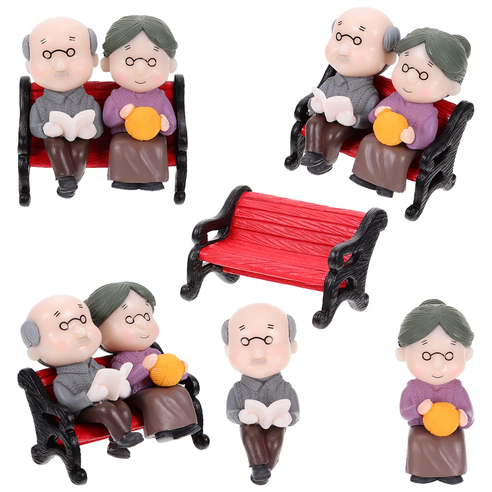 Yardwe 4-Piece Couples Figurine Set - Romantic & Heartwarming Desk Decor for Office, Home, or Gift - Perfect for Anniversaries, Valentine's Day & Displaying Love