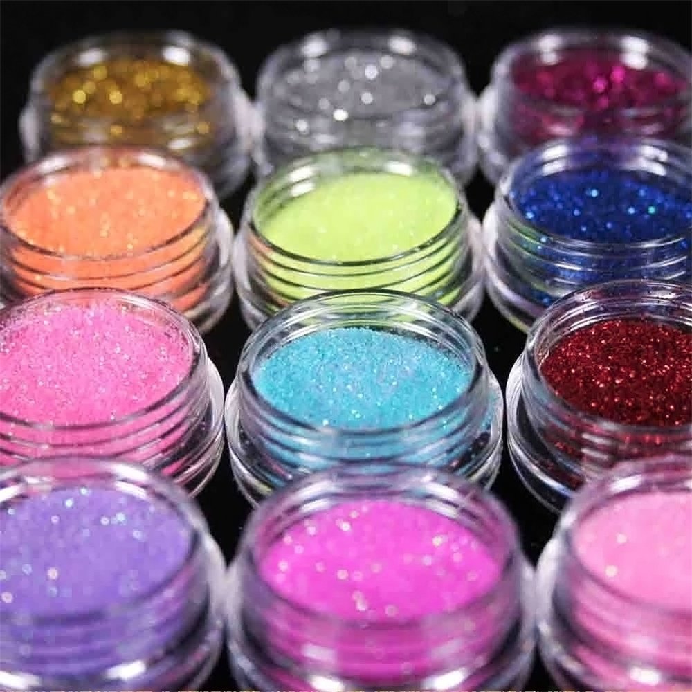 ZENUTA Set of 45 Glitter Powder Pots for Nail Art, Makeup & Nail Decoration - Perfect for DIY Manicures, Party Nails & Creative Beauty Designs