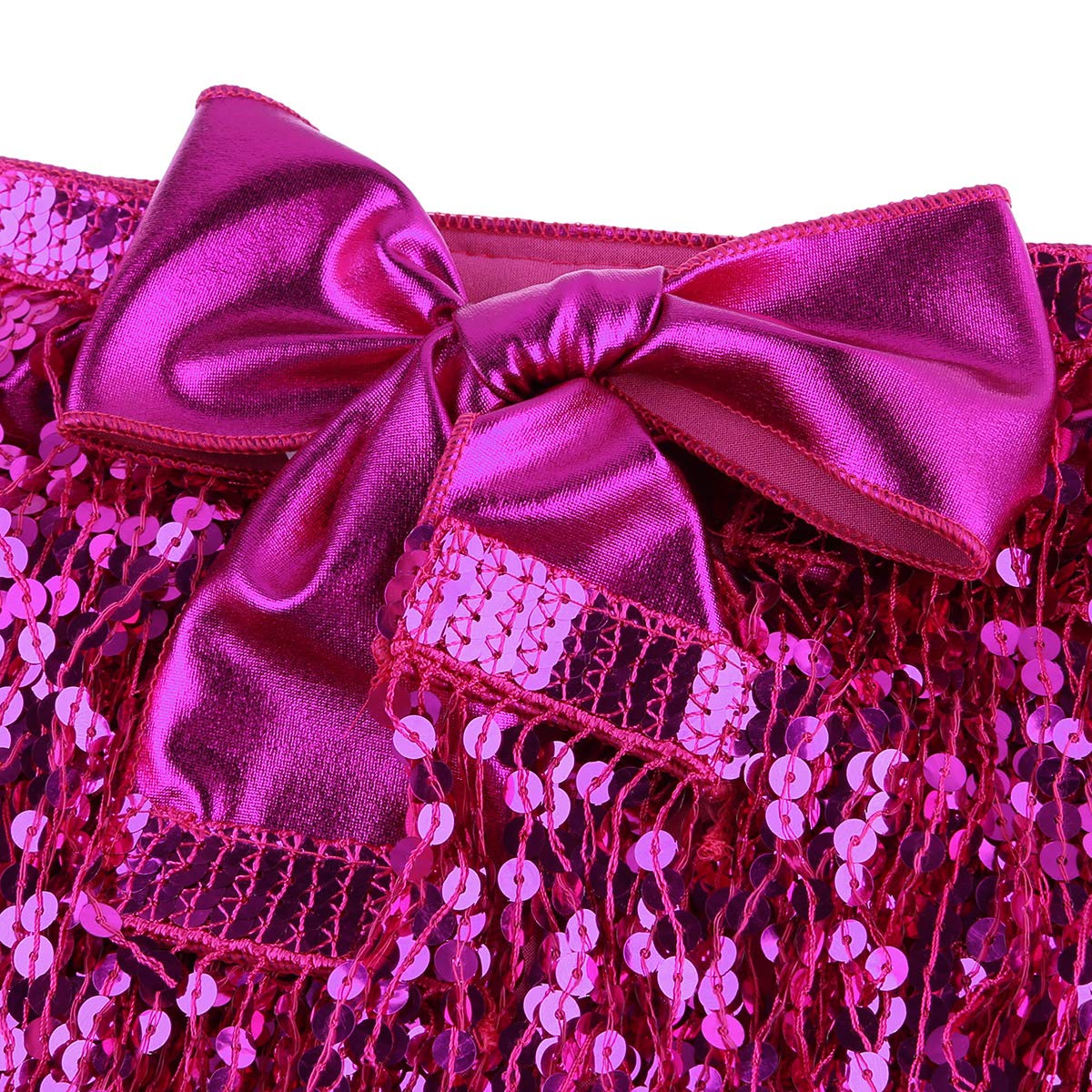 Women's Sequined Wrap Mini Skirt with Tassels - Belly Dance & Zumba Performance Skirt - Perfect for Dance Classes, Costume Parties and Festival Outfits