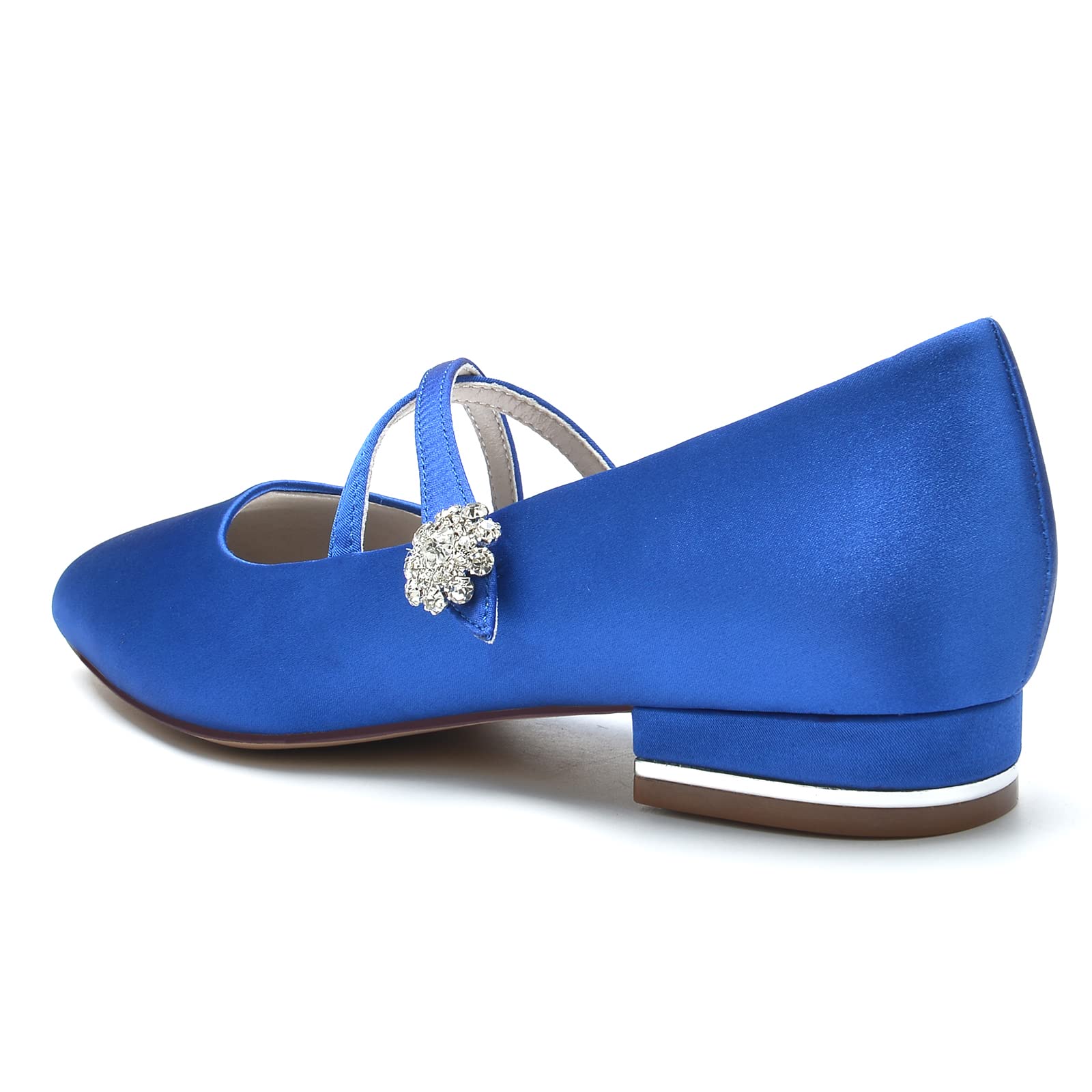ADMLZQQ Women's Rhinestone Ballerina Flats - Elegant Satin Cross Ankle Strap Ballet Shoes for Wedding, Party & Evening Occasions