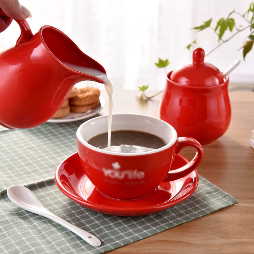 Vibrant Ceramic Milk Jug & Sugar Bowl Set - Elegant Coffee & Tea Serving Pitcher with Creamer - Perfect for Breakfast, Afternoon Tea, and Entertaining Guests
