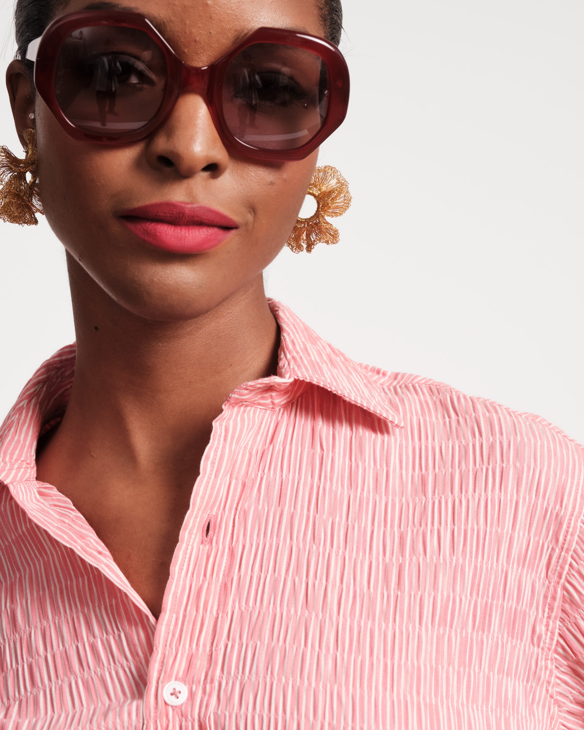 Stylish Pink Shirtdress for Women - Flattering & Comfortable Casual Dress for Office, Date Night & Everyday Wear