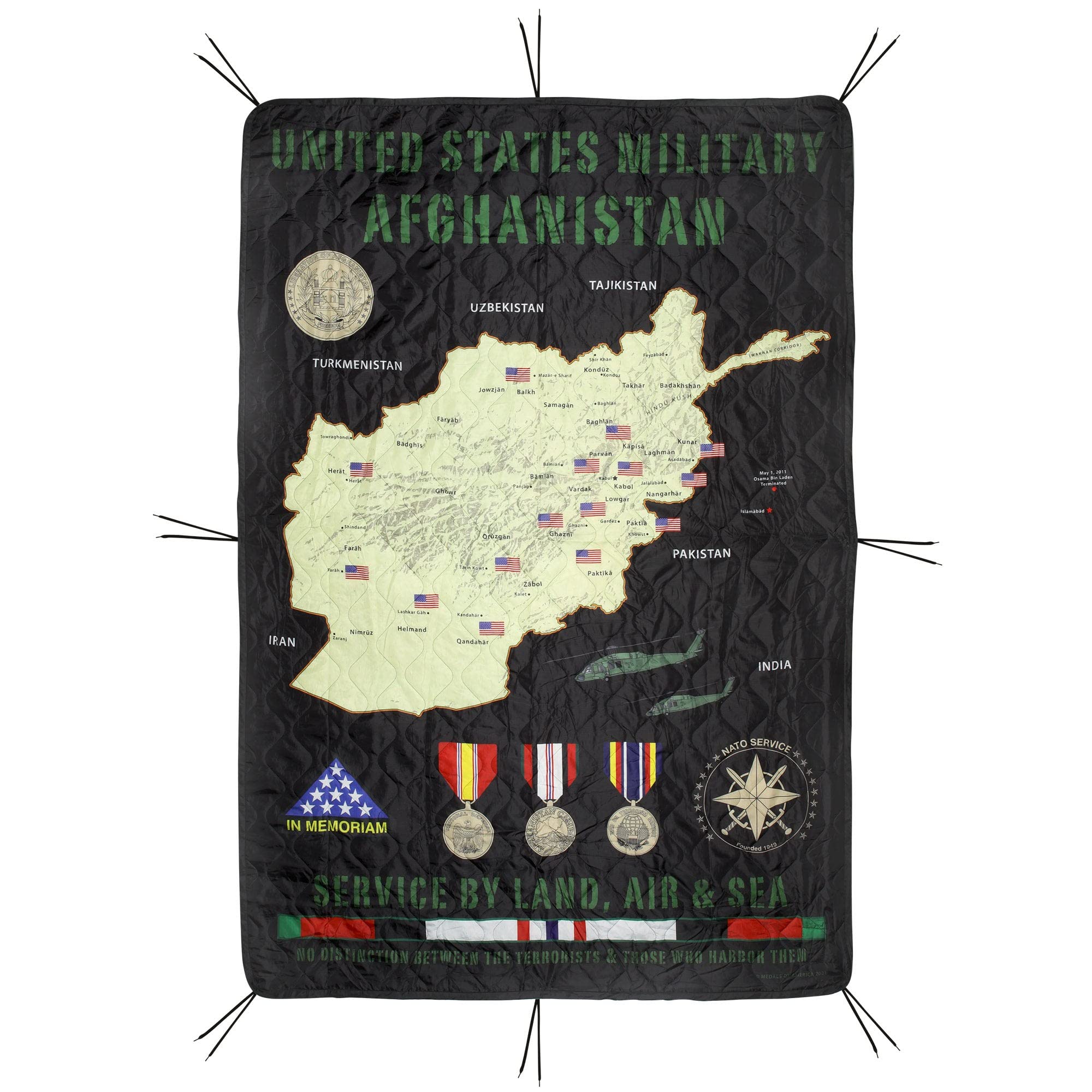 MEDALS OF AMERICA EST. 1976 Afghanistan OCP Reversible Woobie Poncho Liner - Military Grade Outdoor Blanket for Camping, Hiking & Survival
