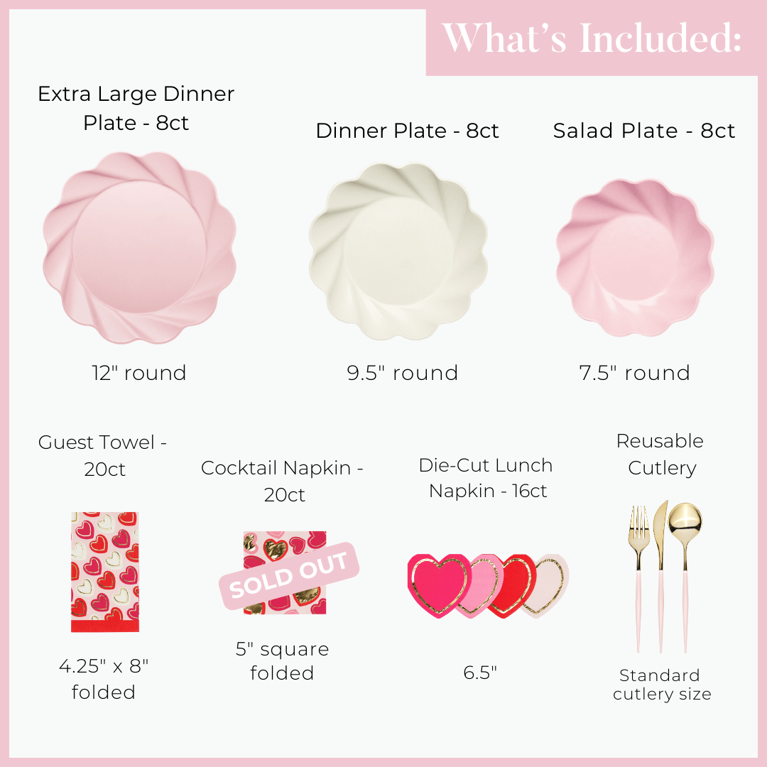 Elegant Forever Blushing Table Setting - Premium Dinnerware Set for Weddings, Parties & Special Occasions - Perfect for Romantic Dinners & Holiday Celebrations