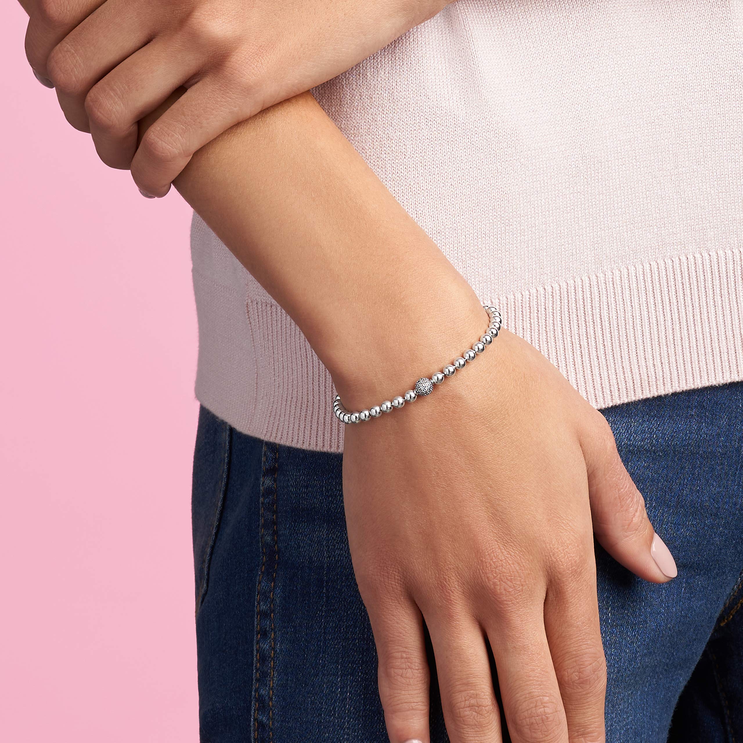 PANDORA Beads & Pave Clear Cubic Zirconia Charms - Elegant Jewelry for Bracelets & Necklaces | Perfect for Gifts, Parties & Everyday Wear