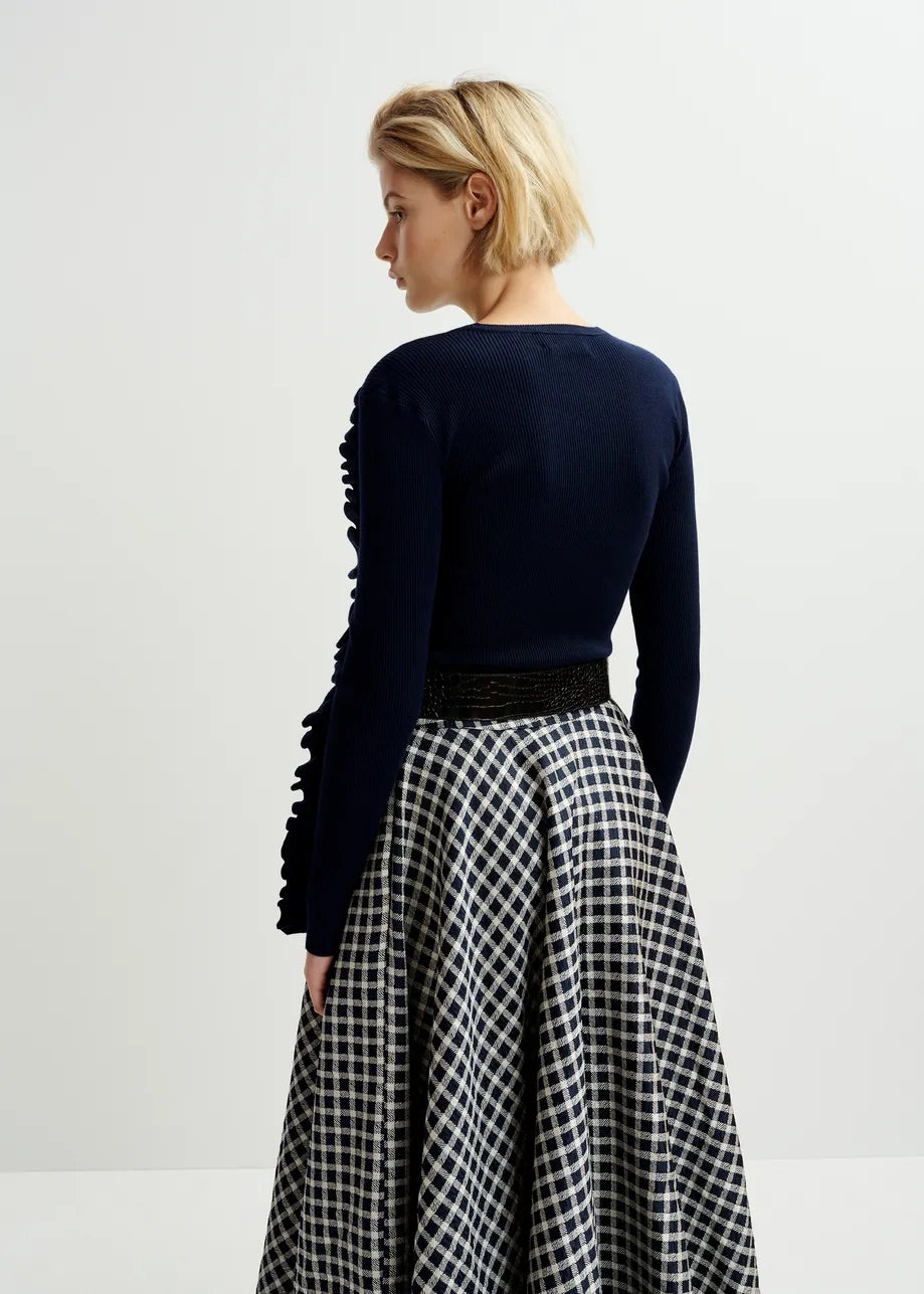 Essentiel Antwerp Hilly Knit Sweater in Sapphire Blue - Women's Casual Pullover for Fall & Winter Fashion | Perfect for Office Wear, Date Nights & Cozy Weekends