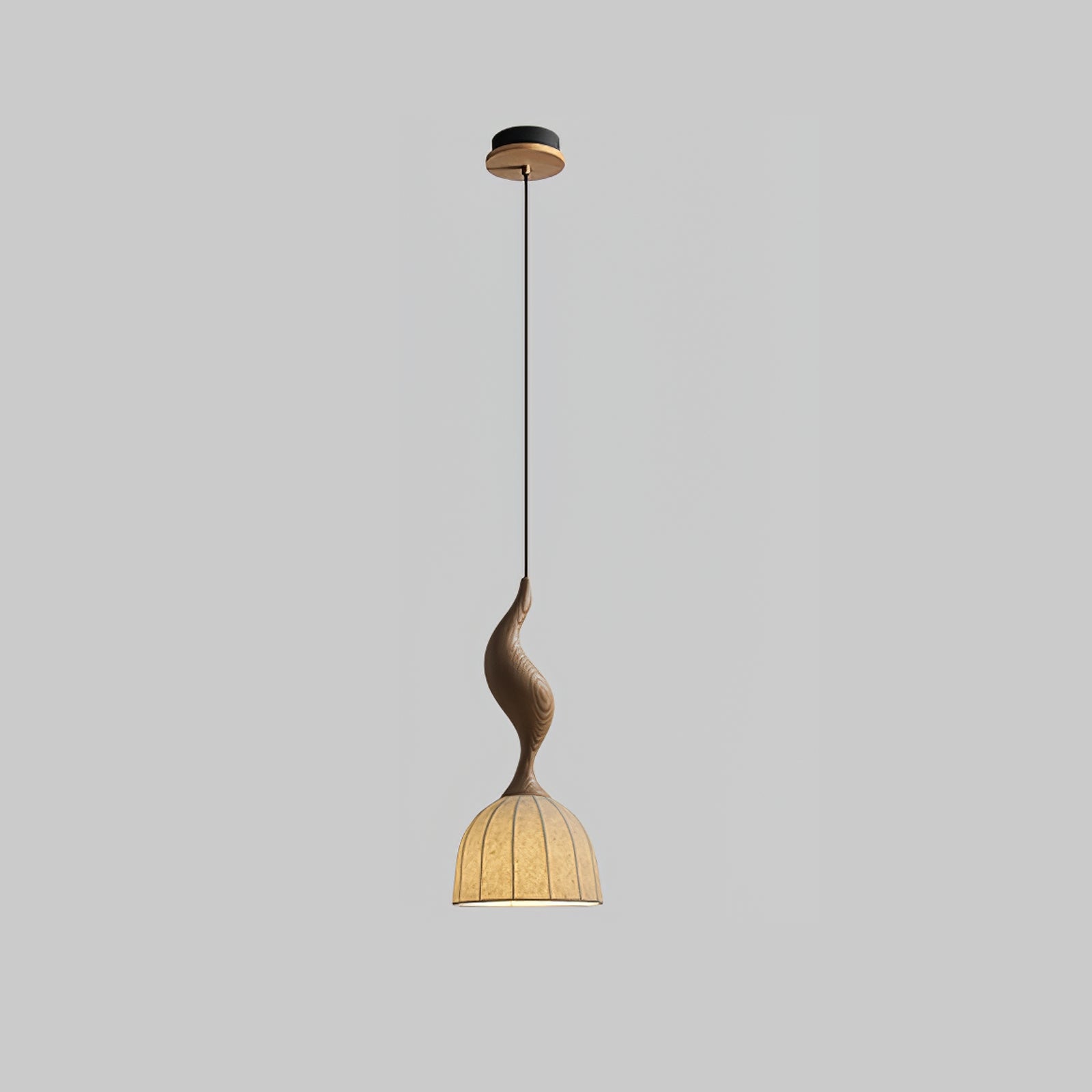 Elowen Handcrafted Twisted Wood Pendant Light - Modern Farmhouse Ceiling Fixture for Dining Room, Kitchen Island & Bedroom Lighting