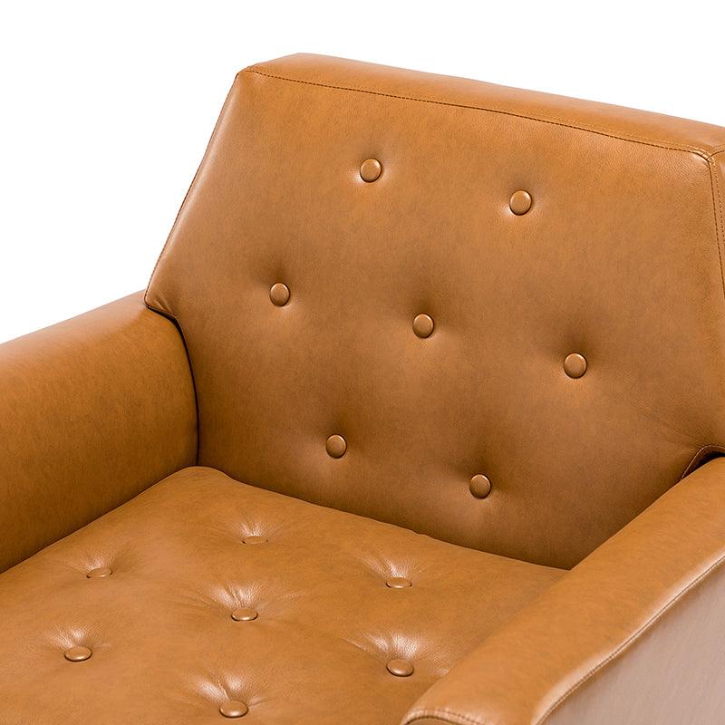 Raelynn Vegan Leather Armchair - Modern PU Leather Lounge Chair for Living Room, Office & Bedroom - Eco-Friendly Faux Leather Accent Chair for Home Decor