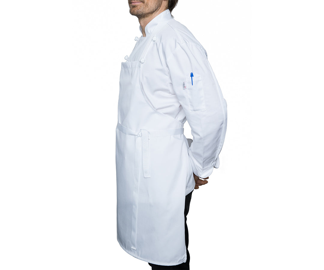 Premium Blackwood Apparel Bib Apron - White Chef Apron for Cooking, Baking & Grilling - Heavy Duty Cotton Kitchen Apron for Professional Chefs & Home Cooks