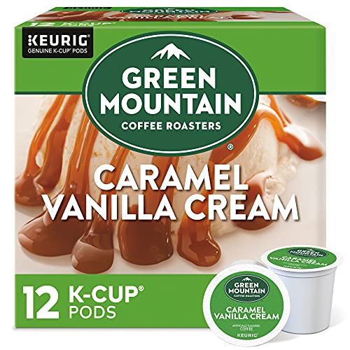Green Mountain Coffee Roasters Caramel Vanilla Cream Light Roast K-Cup Pods for Keurig - 12 Count | Single-Serve Coffee for Home & Office | Perfect for Breakfast & Afternoon Break