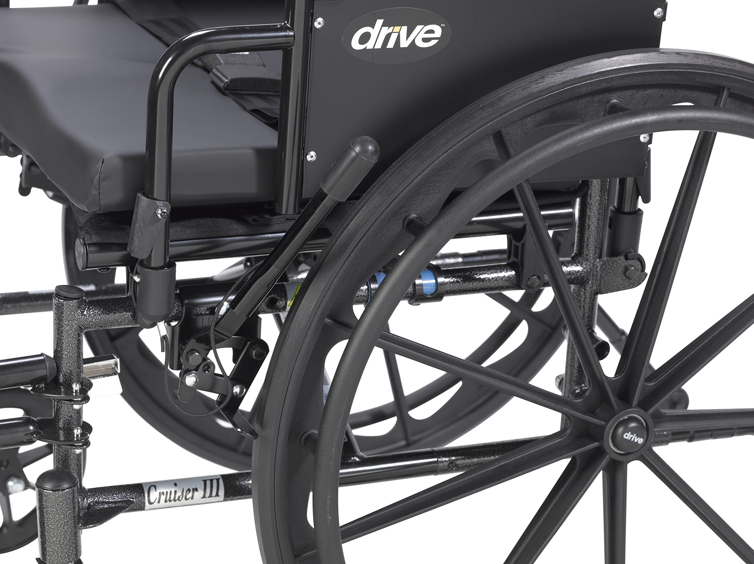 Drive Medical Cruiser III Lightweight Wheelchair - Flip Back Removable Arms, Desk Arms & Swing Away Footrests - 20
