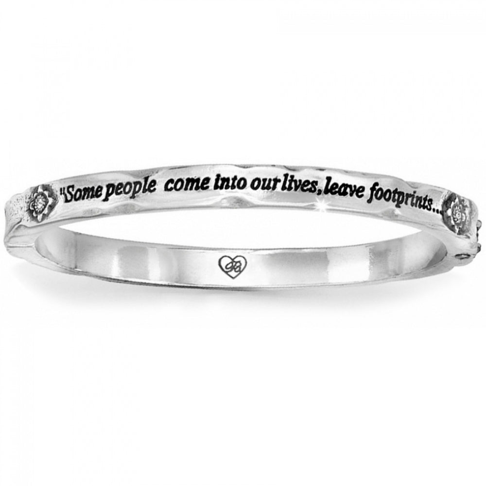 Brighton Footprints Hinged Bangle Bracelet - Elegant Silver Jewelry for Women | Perfect Gift for Birthday, Anniversary & Special Occasions