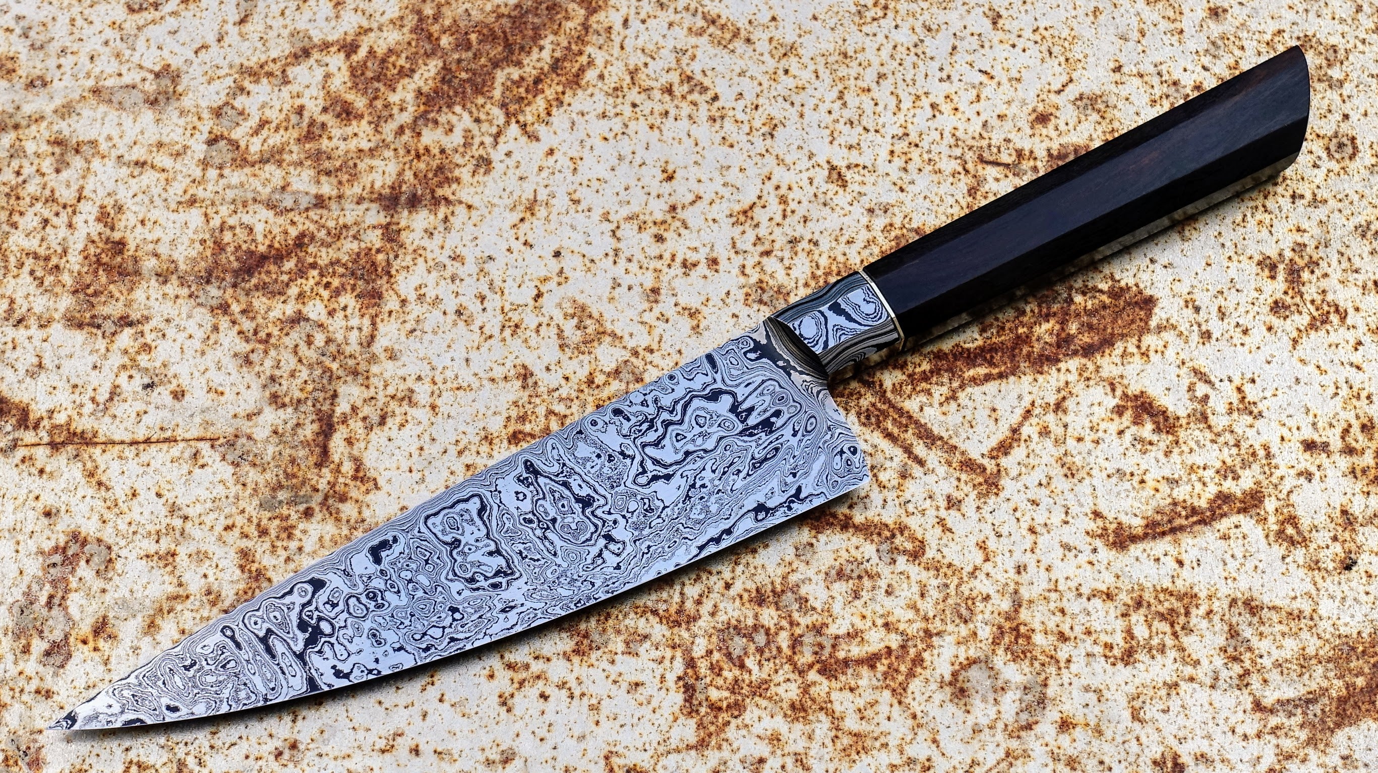 Premium E.B Bladeworks Integral Western Chef Knife 195mm - High Carbon Steel Kitchen Knife for Professional Chefs & Home Cooking, Perfect for Slicing, Dicing & Meat Cutting