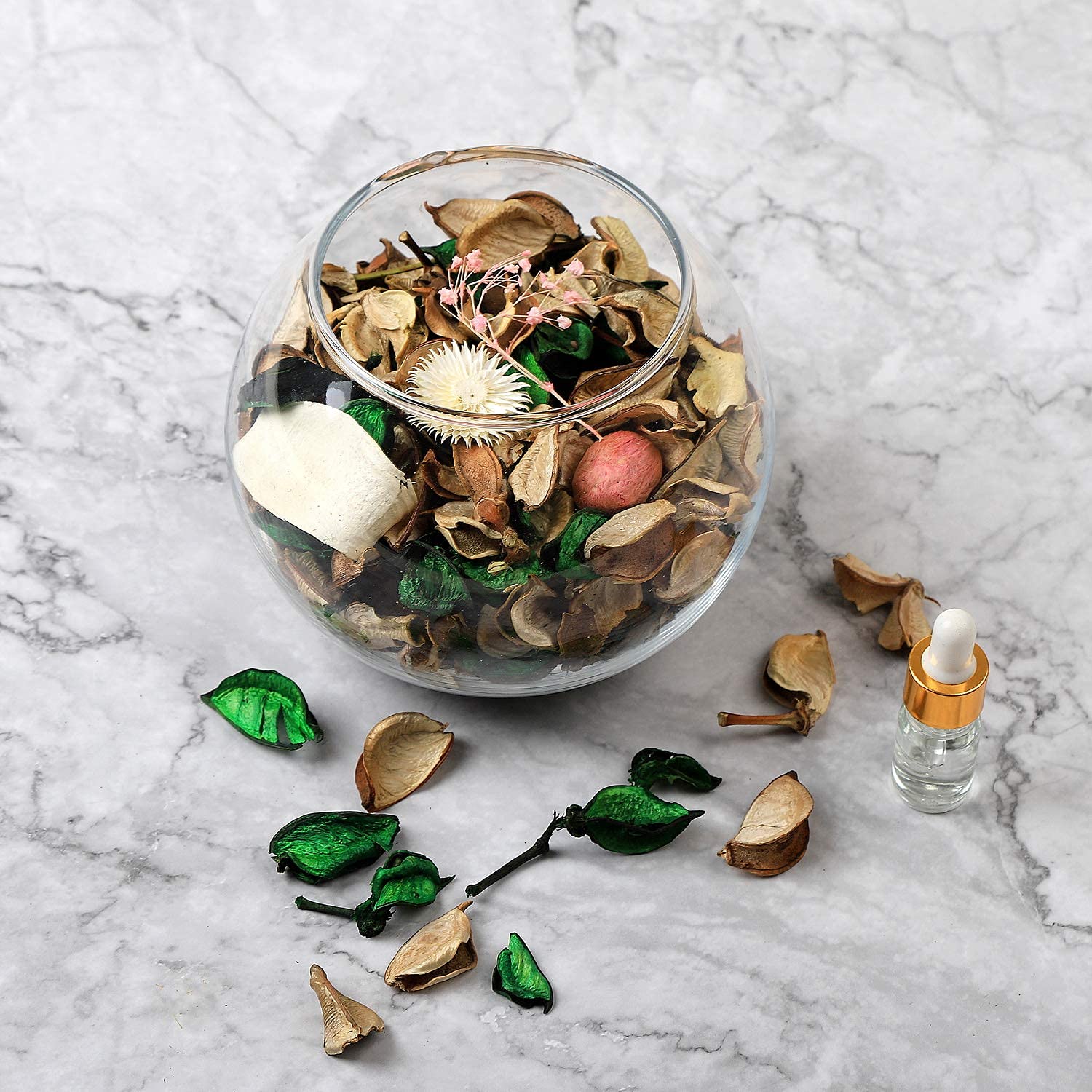 Qingbei Rina White Potpourri Bags - Jasmine Scented Bowl Filler, Spring Decorative Dried Flower Petals for Home Fragrance Sachets | 8.4oz/2 Bags | Perfect for Bathroom Decor, Living Room Aromatherapy & Wedding Centerpieces