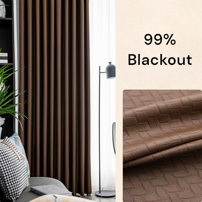 Aviana Blackout Curtains with Embossed Diamond Design - Custom Size for Bedroom & Living Room - Noise Reducing & Thermal Insulated Window Treatments for Home Decor