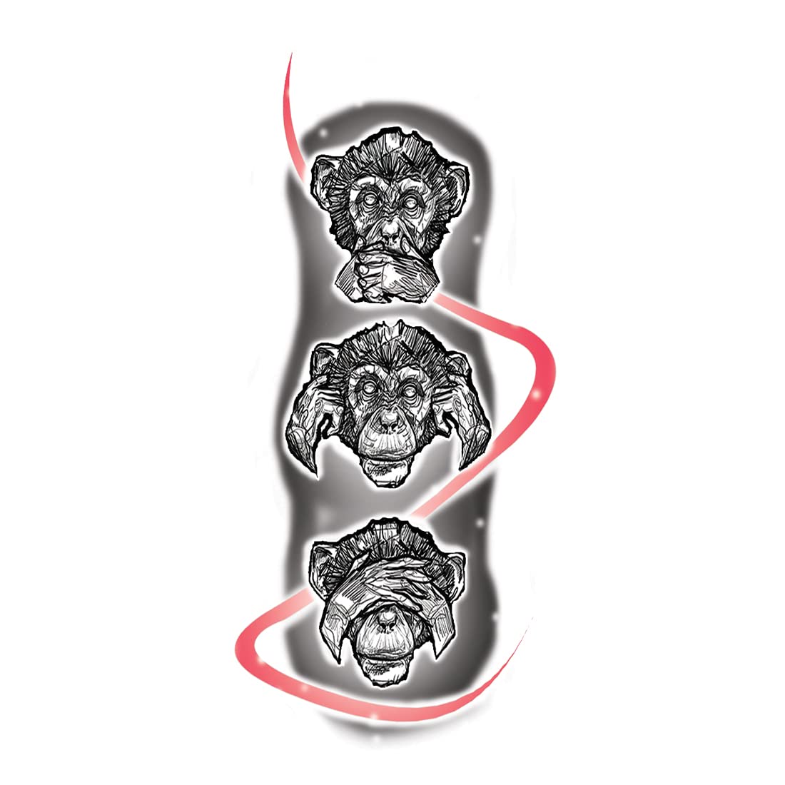 Waterproof Monkey Temporary Tattoos for Kids - Fun Animal Fake Tattoos for Boys & Girls - Perfect for Birthday Parties, Halloween Costumes & Summer Activities
