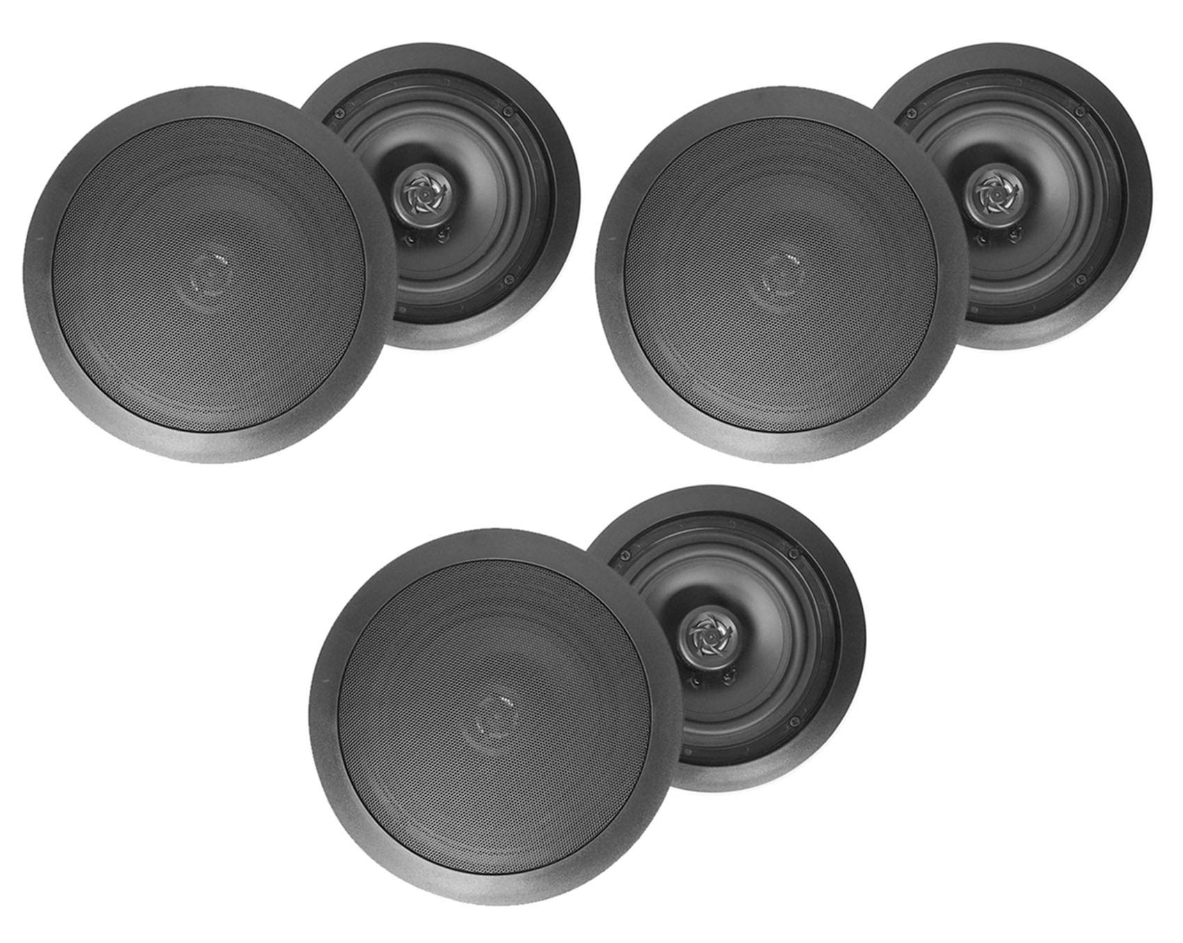 Rockville HC85 8 Inch 700 Watt In-Ceiling Home Theater Speakers (6 Pack) - 8 Ohm High Performance Audio for Immersive Movie Nights & Multi-Room Music Systems