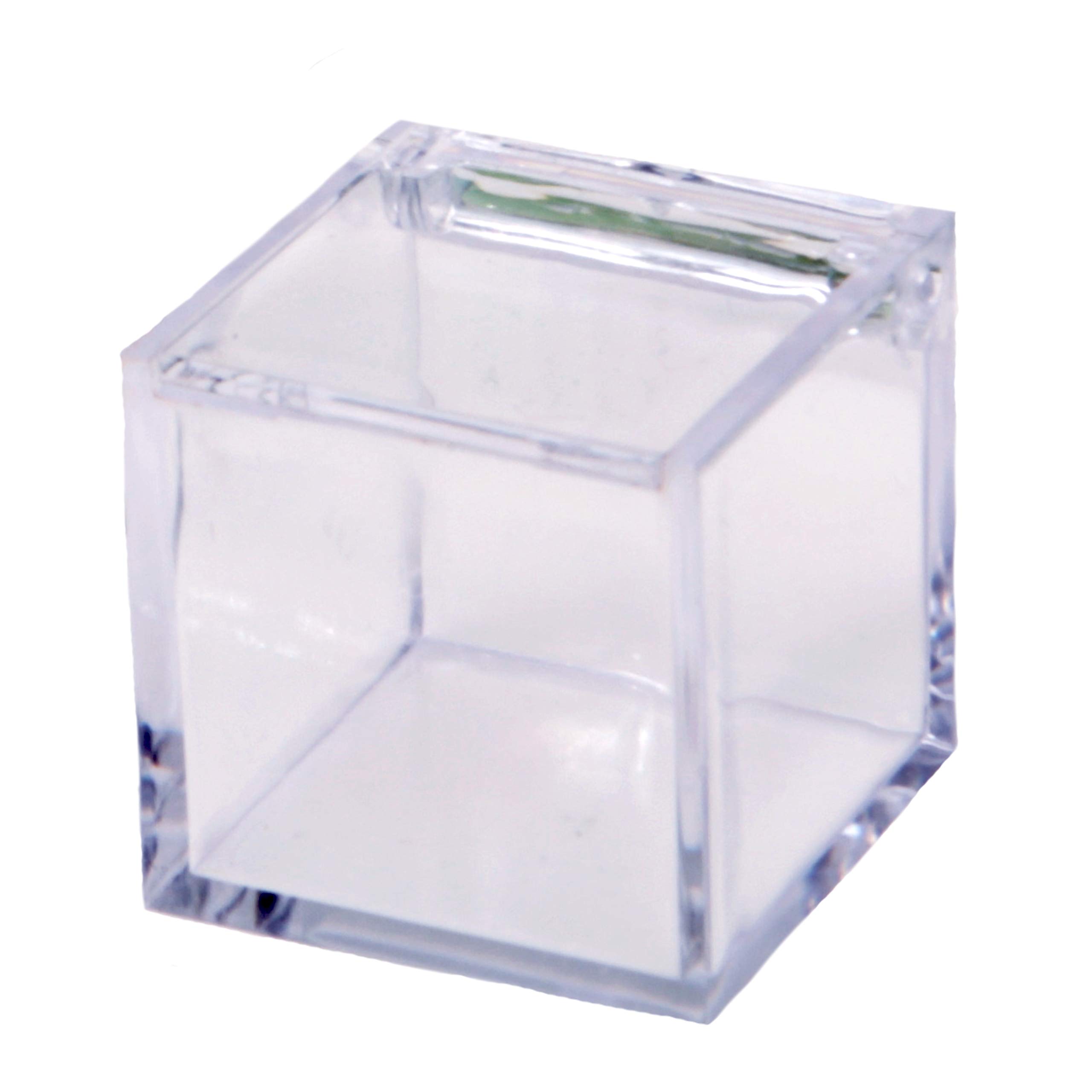 FASHIONCRAFT 6772 Clear Acrylic Candy Box Set - 50pcs Plain Party Favor Containers for Weddings, Baby Showers & Gift Packaging | Perfectly Plain Collection