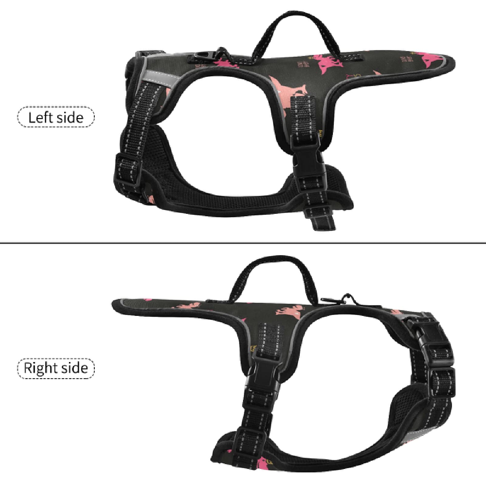 Dinosaur Dog Harness No Pull Pet Vest - Reflective Breathable Small & Medium Dog Harness with Nylon Handle for Walking, Hiking & Outdoor Adventures