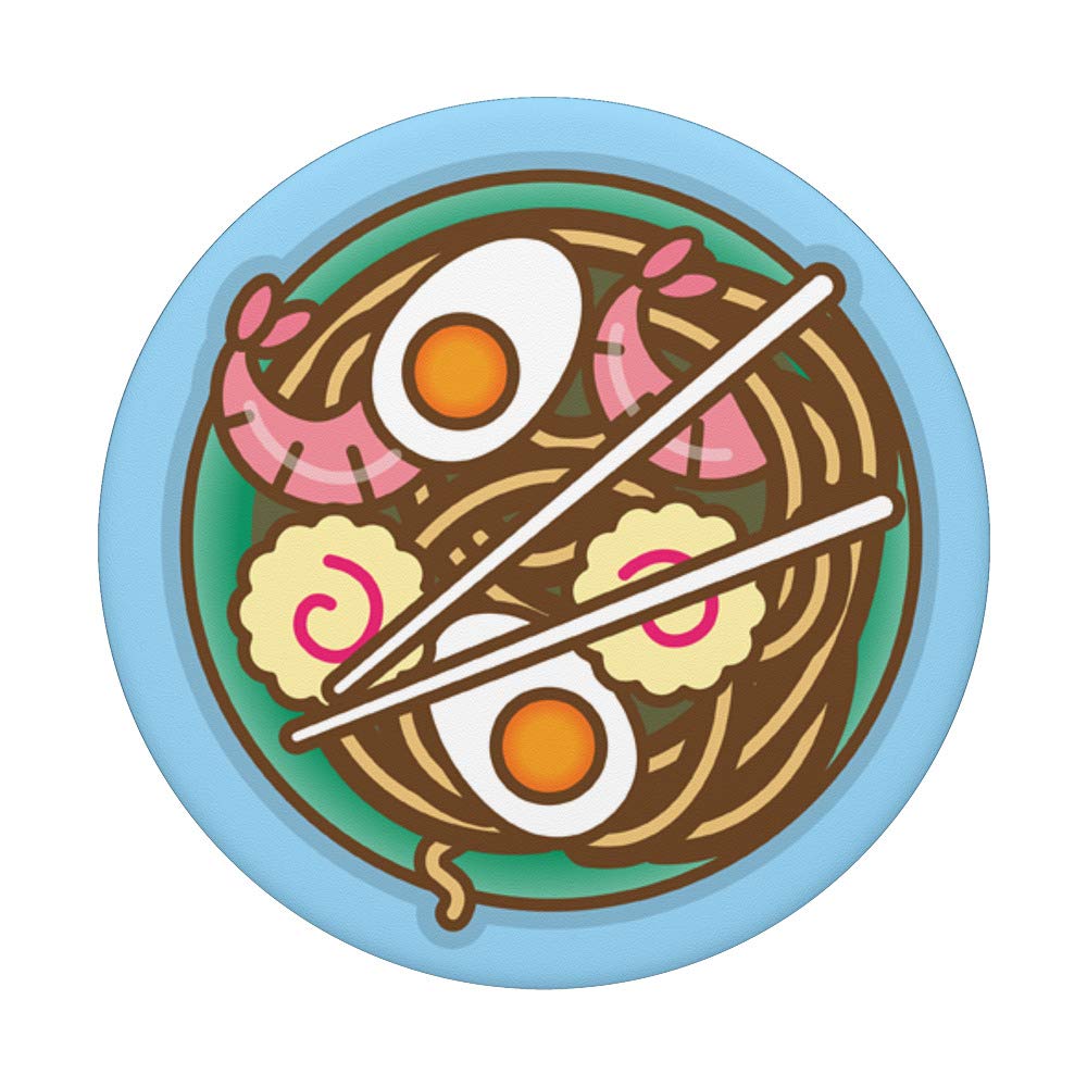 Ramen Blue PopSockets PopGrip: Interchangeable Phone & Tablet Stand with Grip - Perfect for Hands-Free Viewing, Gaming, and Selfies