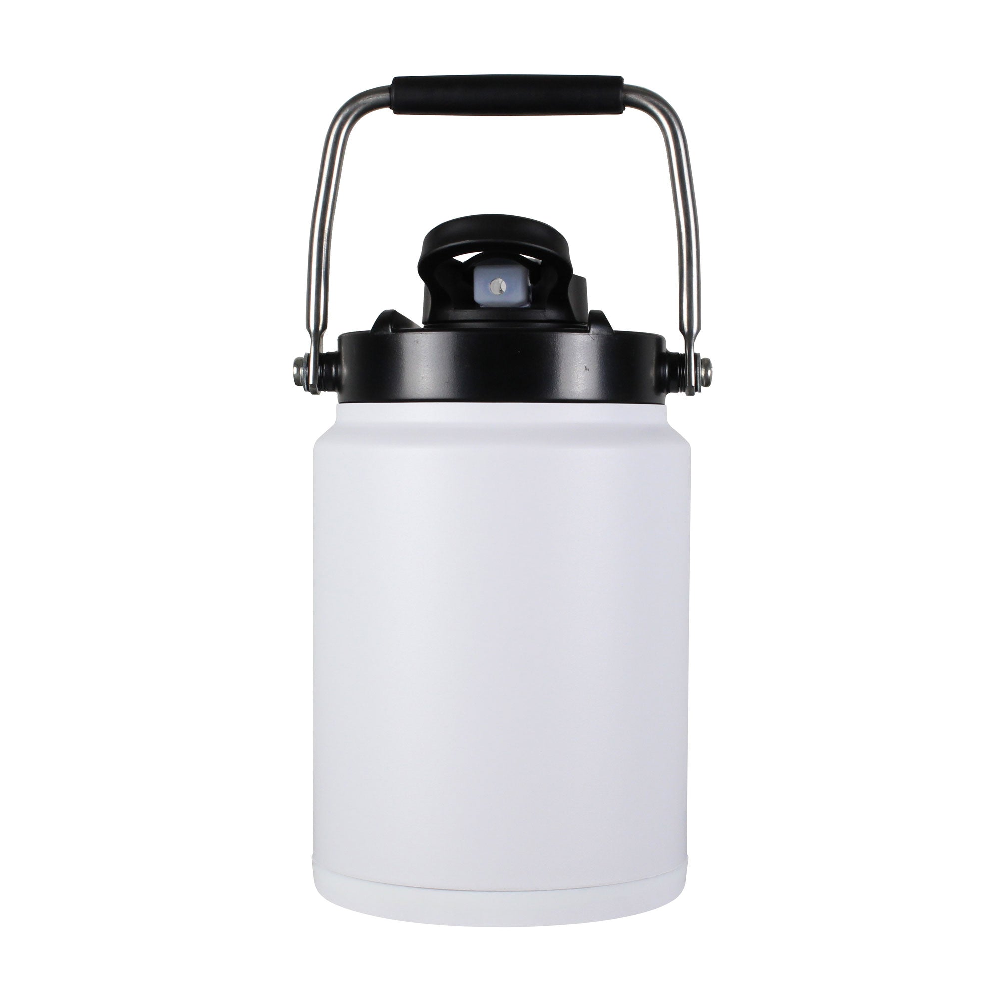 Half Gallon Jug with Non-Slip Silicone Base - Durable White Water Bottle for Kitchen, Office & Outdoor Activities