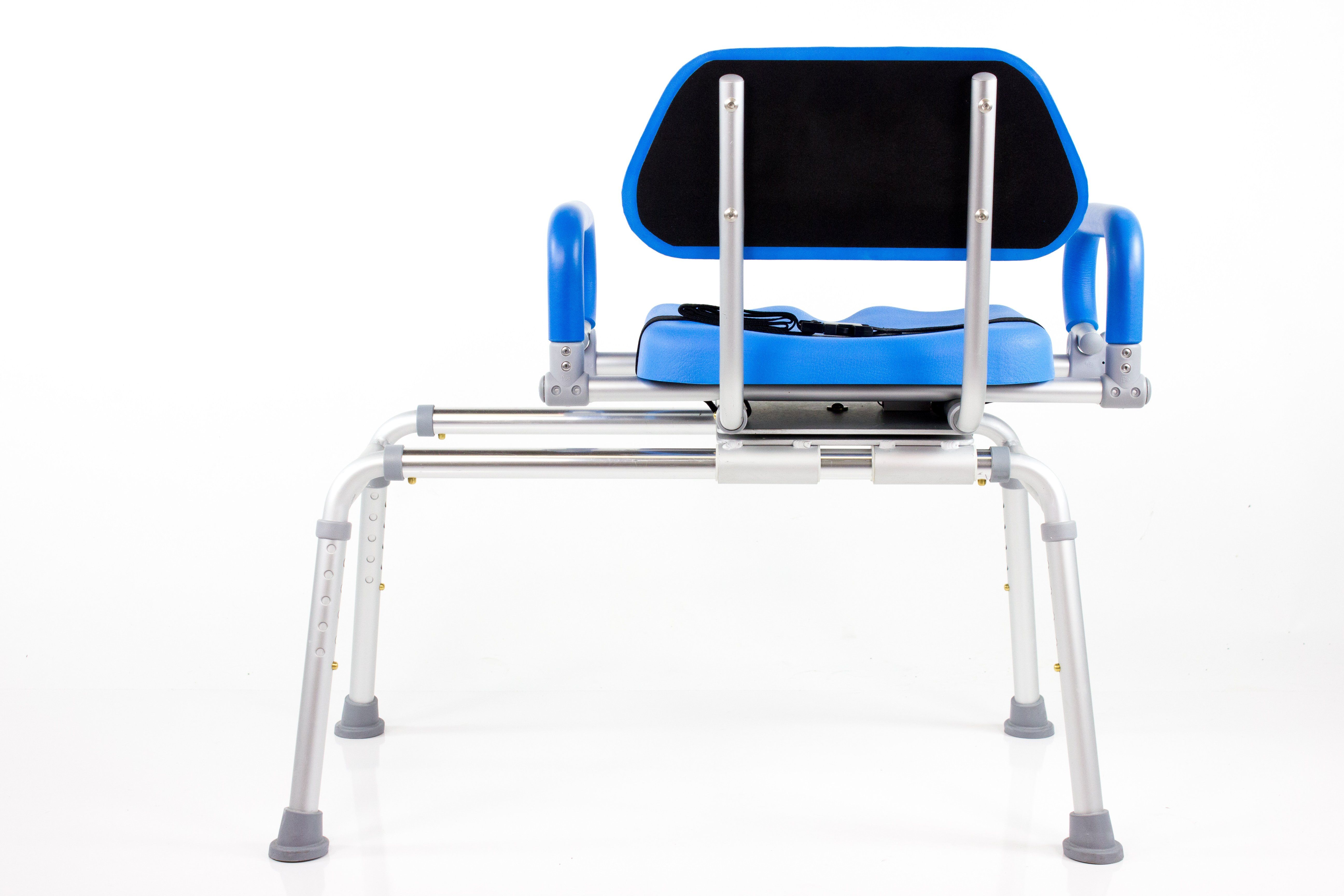 Swivel Seat Carousel Sliding Transfer Bench for Disabled & Elderly - Safe Bathroom Shower Chair with Adjustable Height - Ideal for Mobility Assistance & Home Care Use