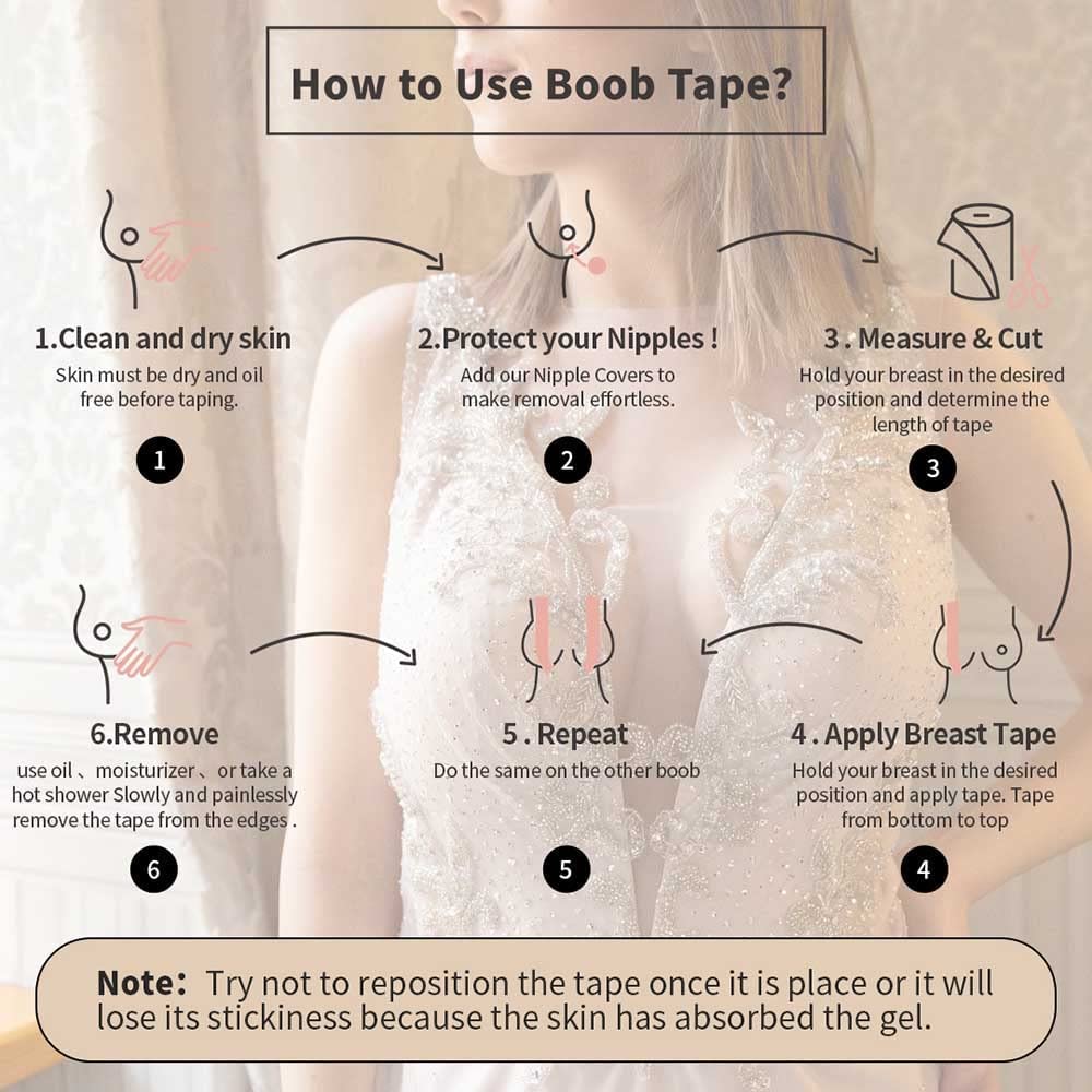 XL Breast Lift Tape for Large Breasts - Breathable Chest Support & Body Tape with Reusable Nipple Covers | Adhesive Bra for Sports, Dresses & Everyday Comfort