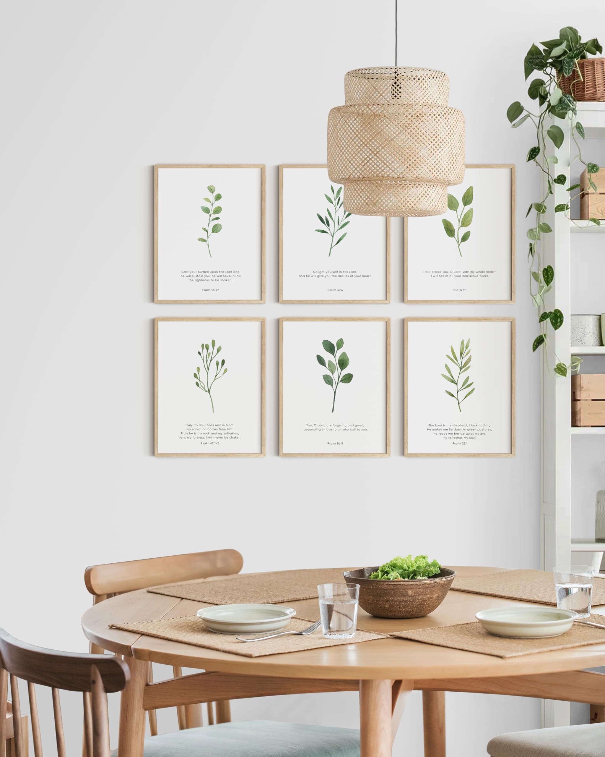 HAUS AND HUES Set of 6 Christian Wall Art Prints - Bible Verses Scripture Decor for Home & Church (11x14 Inches, UNFRAMED) - Perfect for Bedroom, Living Room & Office Inspiration