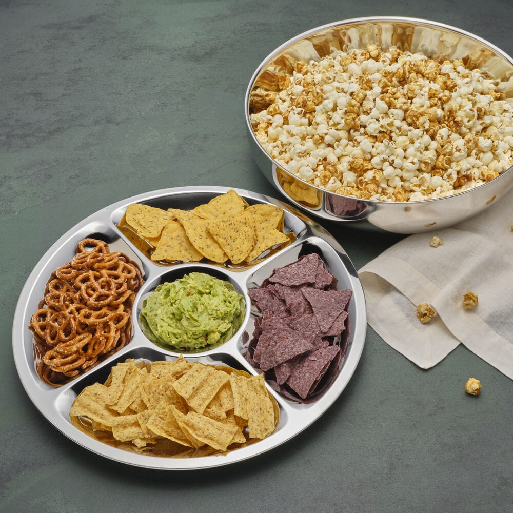 Premium 2-Piece Chilled Chip and Dip Serving Tray Set - Perfect for Parties, Entertaining & Game Day Snacks