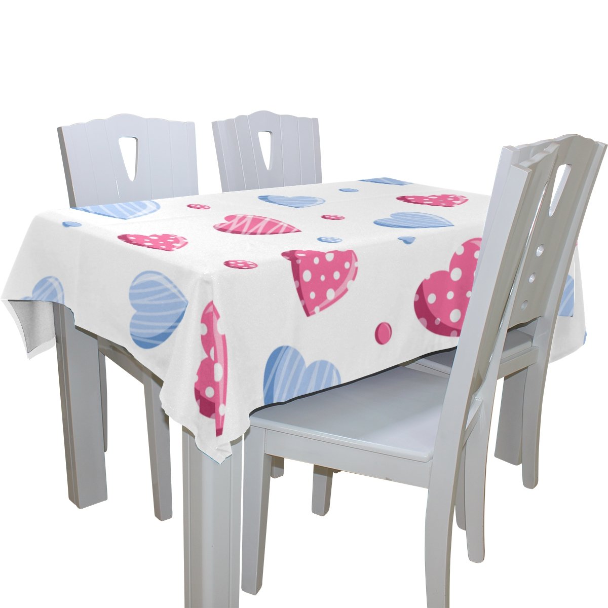 ALAZA U Life Valentine's Day Candy Heart Tablecloth - Love You Design for Wedding, Party & Home Decor - Rectangle, Square & Round Table Covers - Perfect for Spring, Summer & Living Room Events