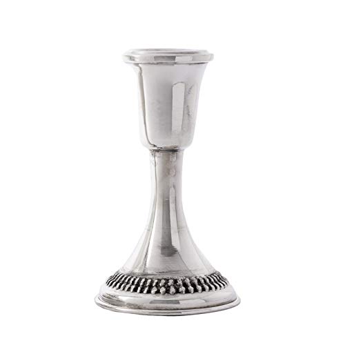 Elegant Tall Sterling Silver Candlesticks - Classic Judaica Candle Holders for Shabbat & Jewish Weddings - Traditional Design for Home Decor & Gift Giving