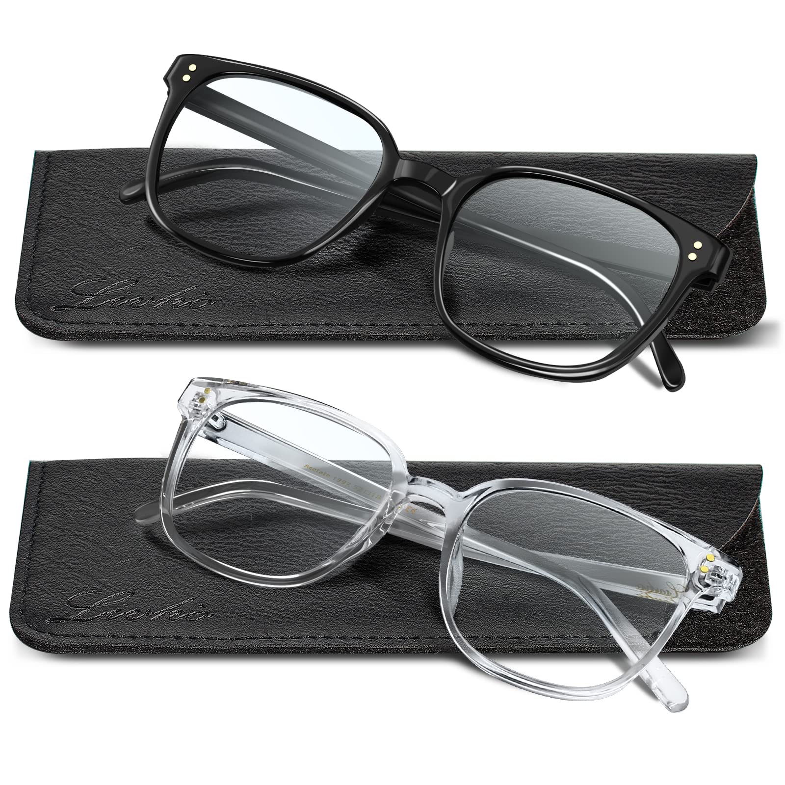 Livho Blue Light Blocking Glasses 2-Pack - Anti Eye Strain for Computer Use