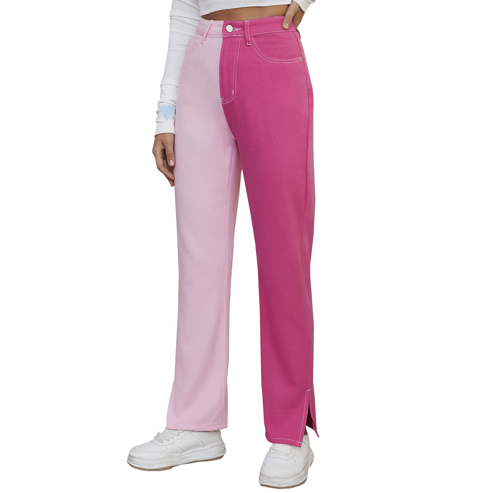 LONGBIDA Women's High Waisted Baggy Jeans - Y2K Stretch Wide Leg Boyfriend Denim Pants for Casual Wear | Perfect for Street Style, Retro Outfits & Everyday Comfort
