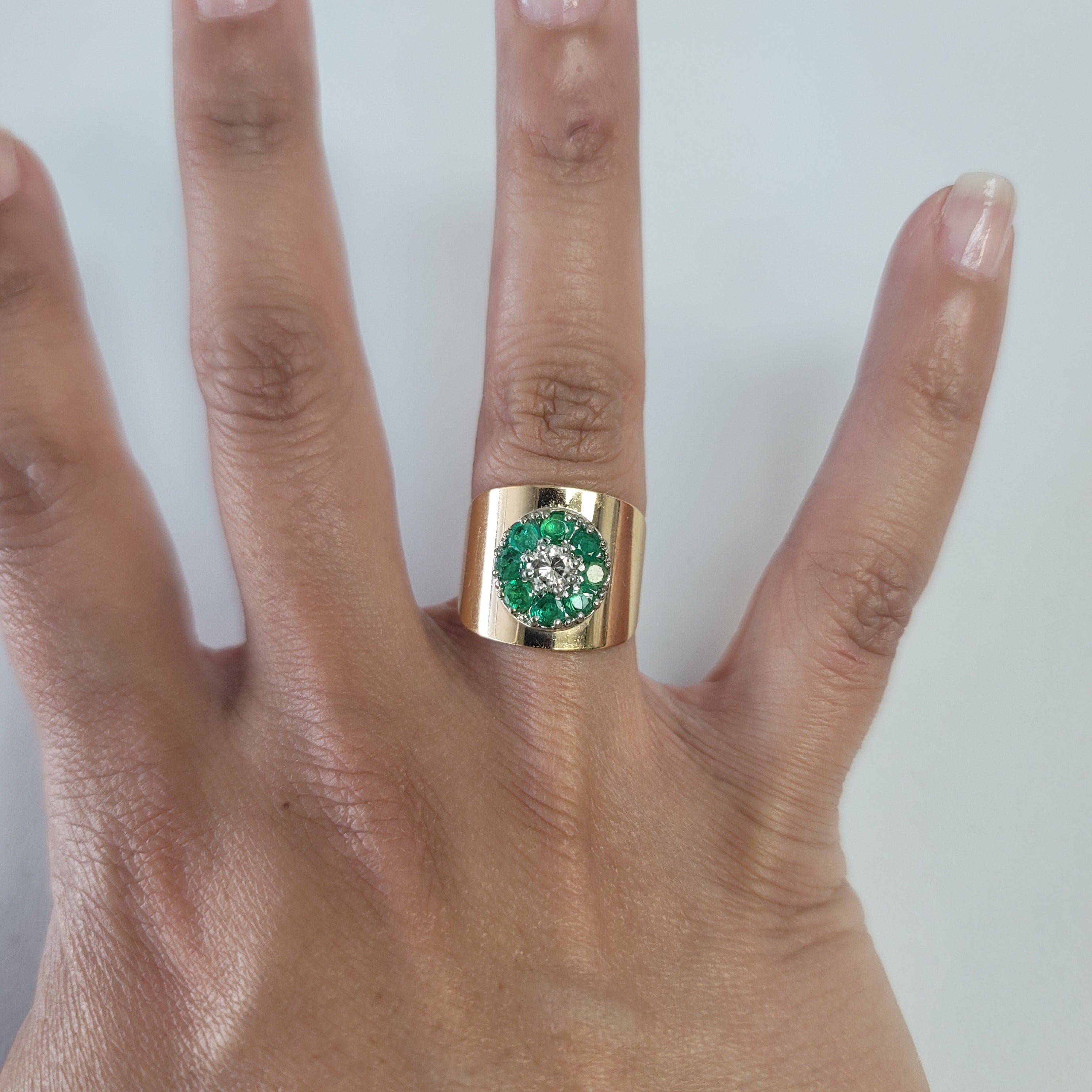 Emerald & Diamond Halo Engagement Ring 14k Yellow Gold - Perfect for Proposals, Anniversaries & Special Occasions