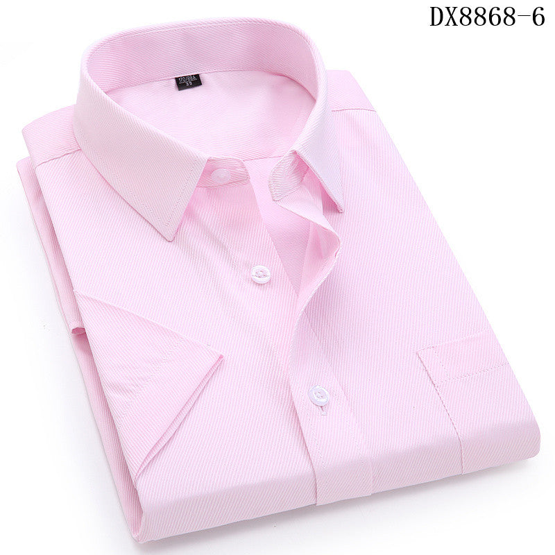 100% Cotton Men's Casual Short Sleeve Dress Shirt - Slim Fit Twill Shirt for Men in White, Blue, Pink & Black | Perfect for Office, Social Events & Summer Outings