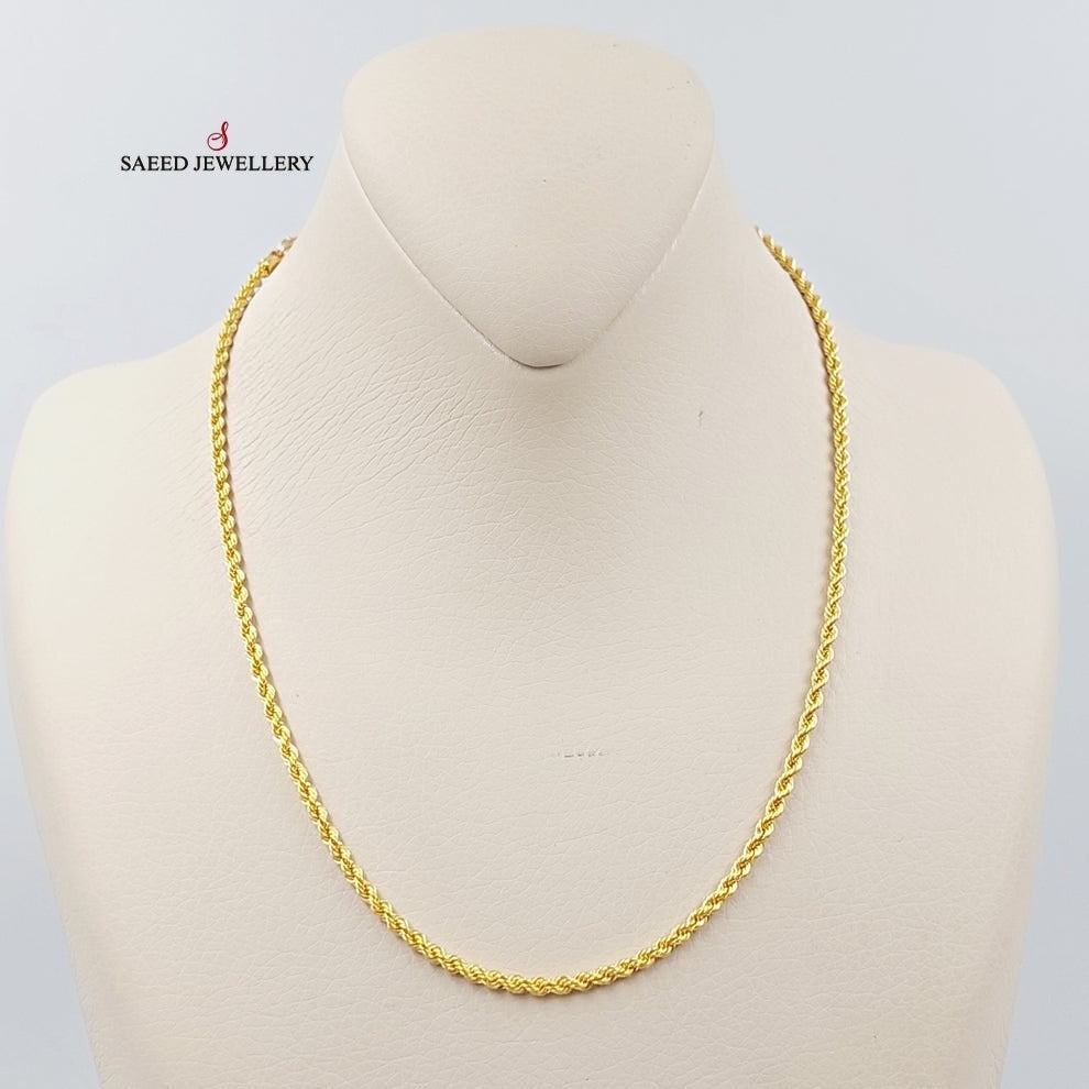3.5mm Rope Chain Necklace 50cm - 18 Inch Gold/Silver Stainless Steel Jewelry for Men & Women - Perfect for Everyday Wear, Gifts & Special Occasions
