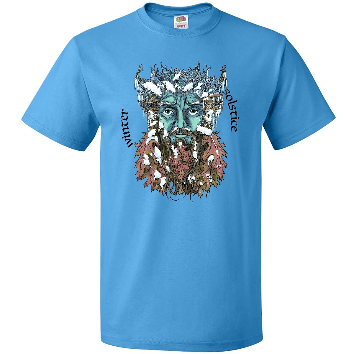 Inktastic Green Man Winter Solstice T-Shirt | Eco-Friendly Graphic Tee for Men & Women | Perfect for Pagan Festivals, Yule Celebrations & Nature Lovers