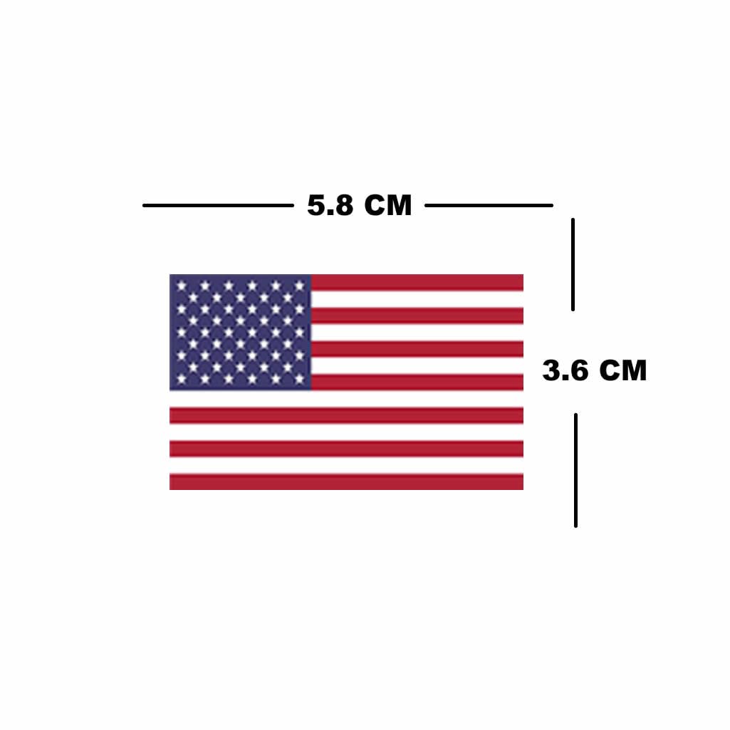 Set of 4 USA Flag Temporary Tattoos - Waterproof & Long Lasting (1 Week) - Patriotic American Flag Stickers for Independence Day, Sports Events & National Pride