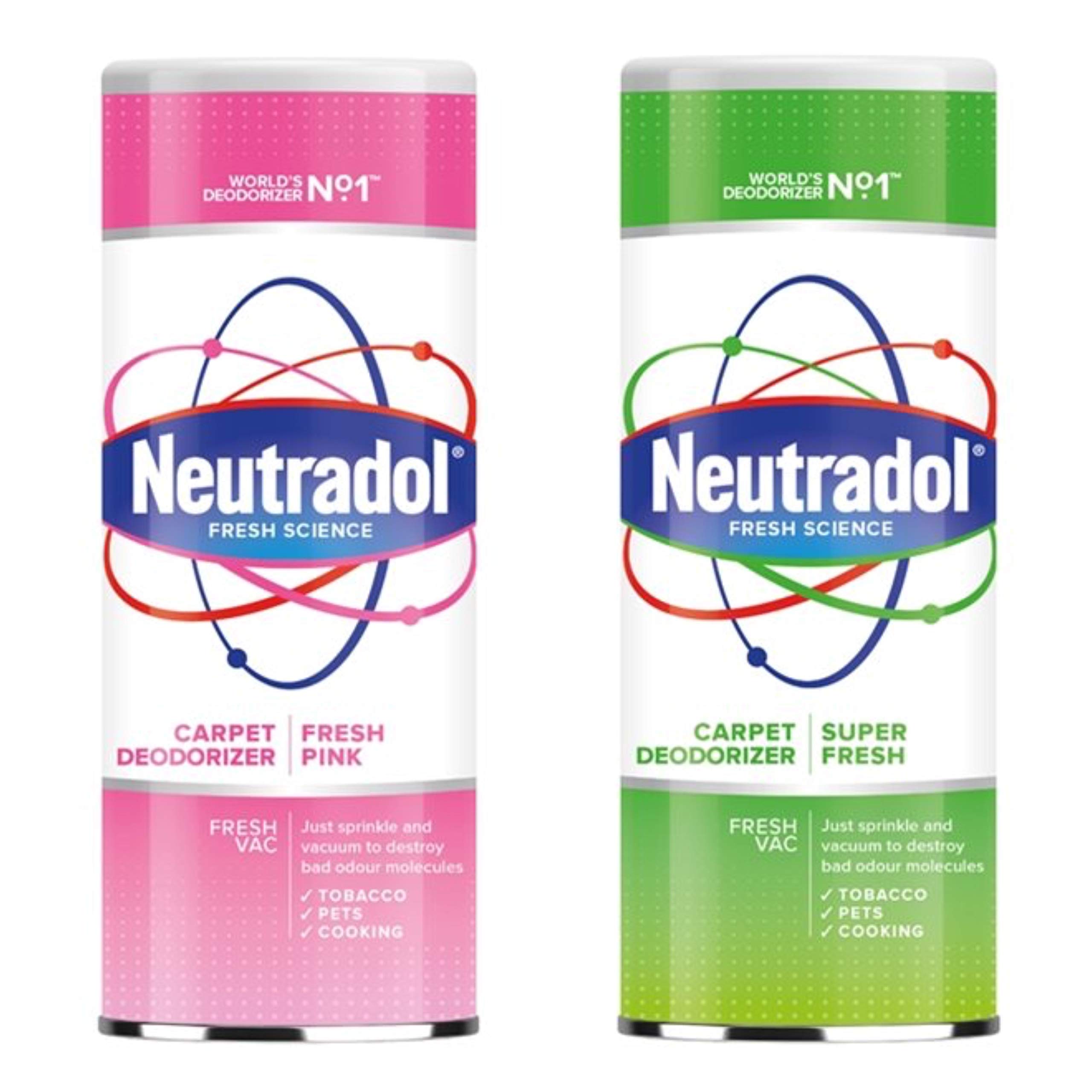 Neutradol Carpet Deodorizer 2 Pack - Super Fresh Pink Scent for Deep Cleaning & Odor Elimination | Perfect for Pet Owners, Home Refresh & Car Interior Care