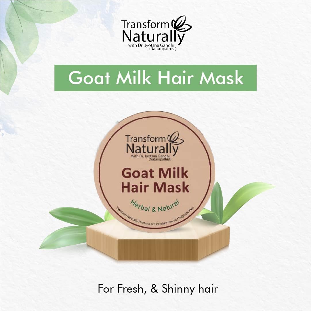 Organic Goat Milk Hair Mask for Hair Growth & Nourishment - Sulfate & Paraben Free Deep Conditioning Treatment - Hydrating Hair Mask for Dry, Frizzy & Damaged Hair - 200g - Perfect for Salon-Quality Hair Care at Home