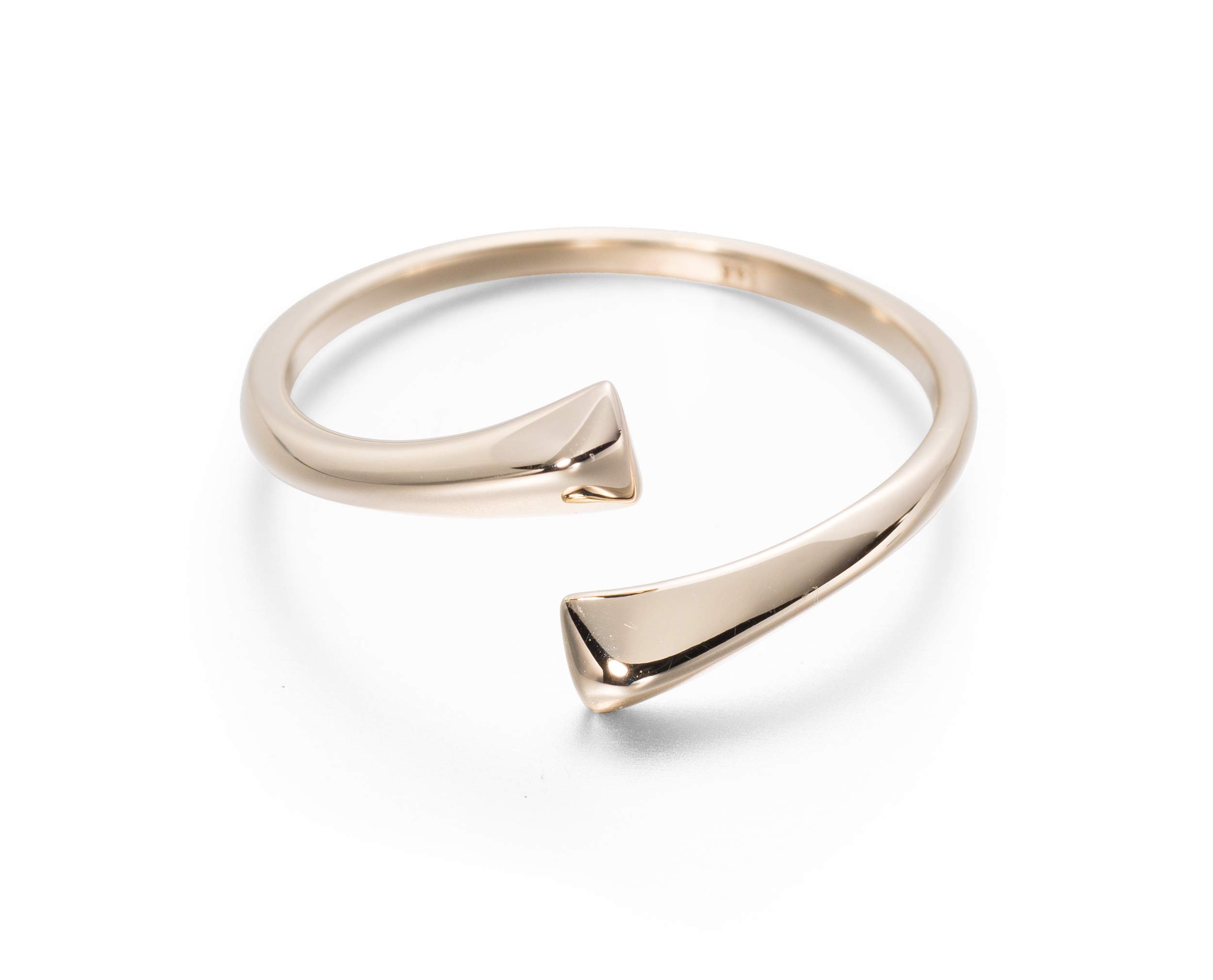 14K Solid Yellow Gold Minimalist Bypass Engagement Ring for Women - Handmade Wedding Band & Promise Ring - Elegant Jewelry Gift for Her - Perfect for Proposals, Anniversaries & Special Occasions