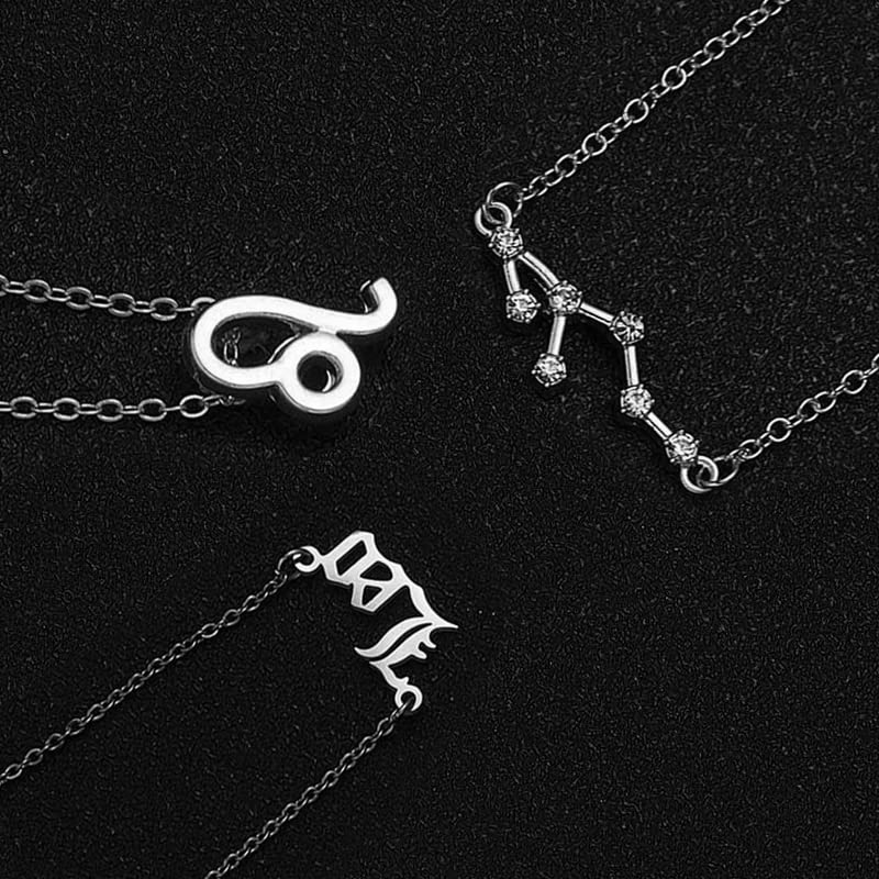 ShiQiao Horoscope Necklace for Women - Zodiac Astrology Pendant with 3 Layers, Perfect Birthday & Christmas Gift for Girls - Elegant Star Necklace for Daily Wear, Special Occasions & Spiritual Jewelry Collection