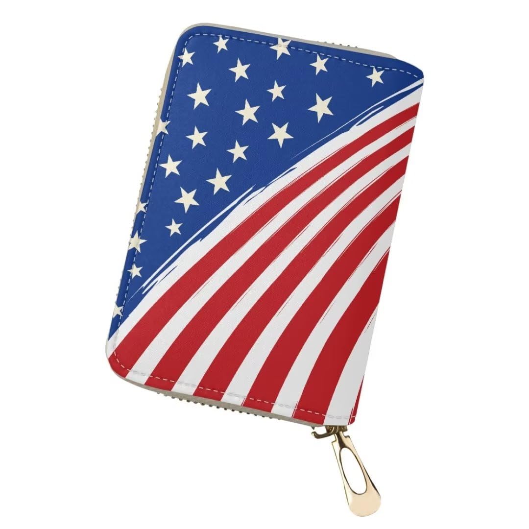 American Flag RFID Blocking Leather Wallet - Patriotic PU Leather ID Window Card Holder for Men & Women | Secure Travel Credit Card Organizer for Cash, IDs & Daily Essentials | Perfect Gift for Independence Day, Veterans Day & Holidays | Ideal for Office, Travel & Shopping | Use for Business Trips, Airport Security, Retail Purchases & Everyday Carry | Great for Commuting, Work, Gifting & Daily Organization