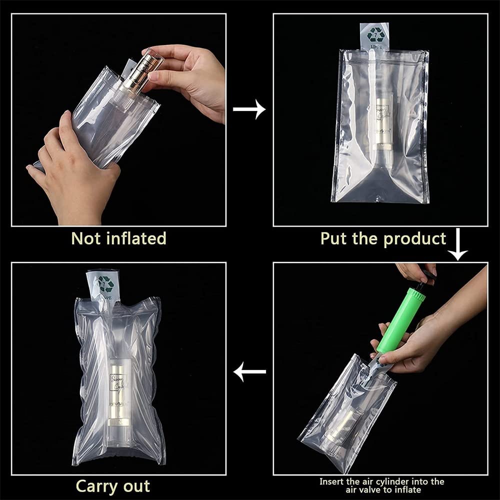 Clear Plastic Inflatable Packaging Air Bags - 50 Pack (10x12 Inches) for Shipping Protection - Perfect for Fragile Items, Electronics & E-commerce Safe Delivery