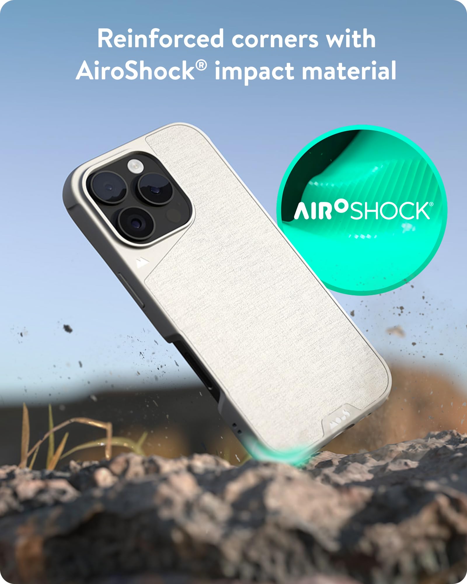 Mous iPhone 16 Pro Case with MagSafe - Limitless 6.0 Protective Shockproof Cover (Sand Color) - Perfect for Outdoor Adventures, Travel & Daily Protection